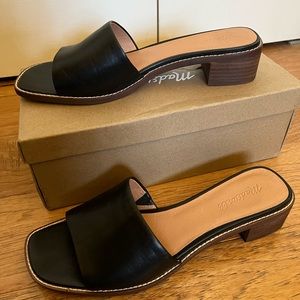 Madewell Open Toe Leather Cassady Mules Black SZ 11